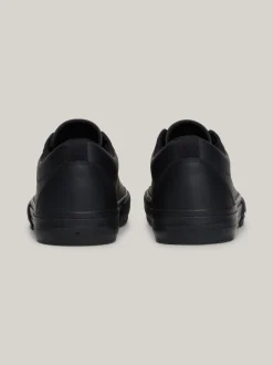 Sneakersy*Tommy Hilfiger Skórzane Sznurowane Tenisówki Z Logo BLACK