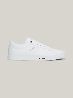 White Trainers|Sneakersy*Tommy Hilfiger Skórzane Sznurowane Tenisówki Z Logo WHITE
