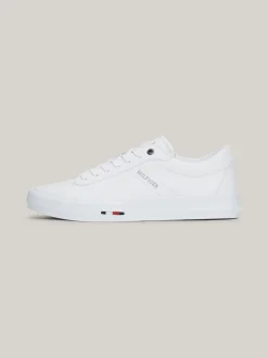 White Trainers|Sneakersy*Tommy Hilfiger Skórzane Sznurowane Tenisówki Z Logo WHITE