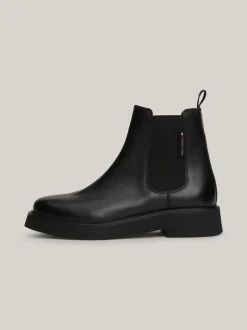 Chelsea Boots|Botki*Tommy Hilfiger Skórzane Sztyblety BLACK