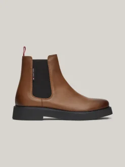Chelsea Boots|Botki*Tommy Hilfiger Skórzane Sztyblety LIGHT SEPIA BROWN