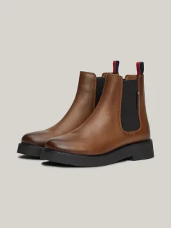 Chelsea Boots|Botki*Tommy Hilfiger Skórzane Sztyblety LIGHT SEPIA BROWN