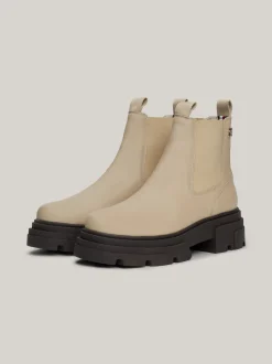 Chelsea Boots|Botki*Tommy Hilfiger Skórzane Sztyblety Na Grubej Podeszwie BEIGE