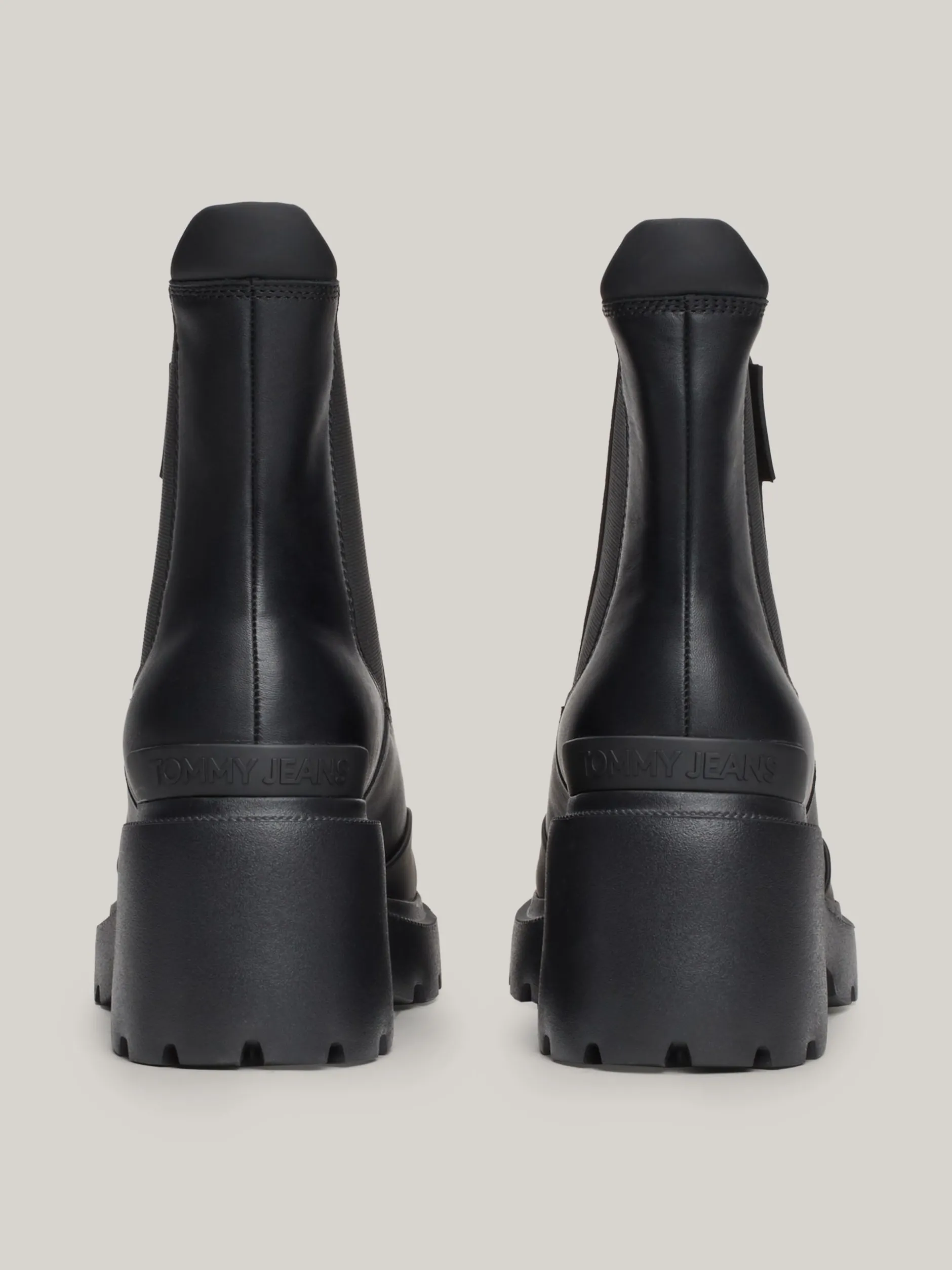 Chelsea Boots|Botki*Tommy Hilfiger Skórzane Sztyblety Na Obcasie Klockowym BLACK
