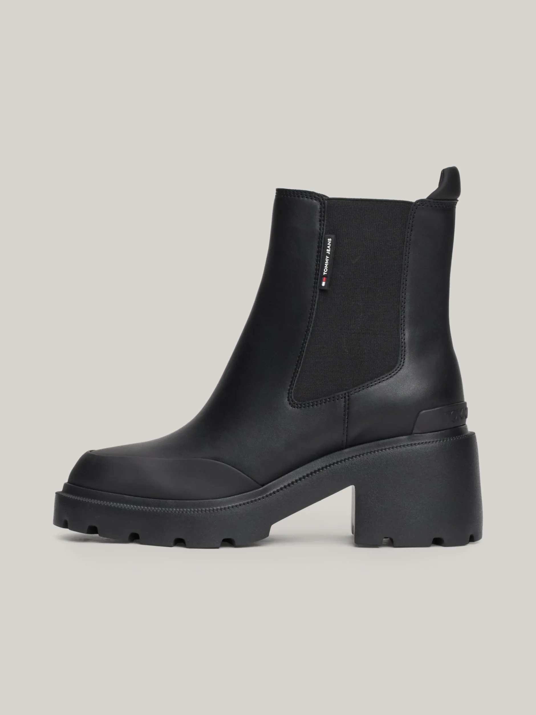Chelsea Boots|Botki*Tommy Hilfiger Skórzane Sztyblety Na Obcasie Klockowym BLACK