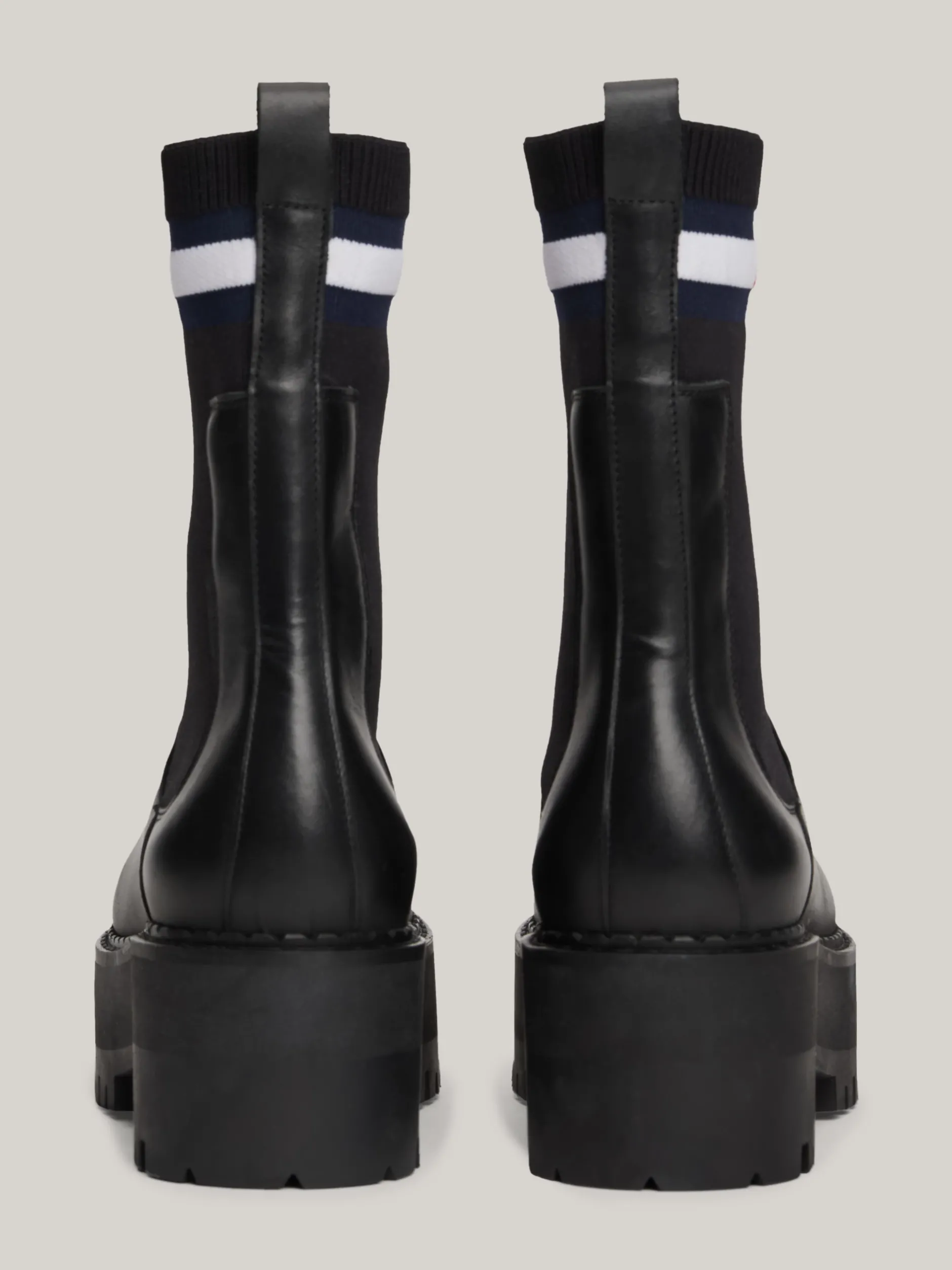 Chelsea Boots|Botki*Tommy Hilfiger Skórzane Sztyblety Na Platformie BLACK