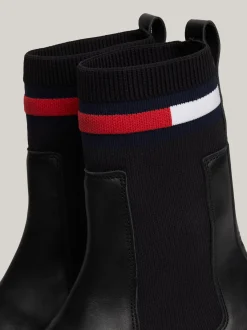 Chelsea Boots|Botki*Tommy Hilfiger Skórzane Sztyblety Na Platformie BLACK