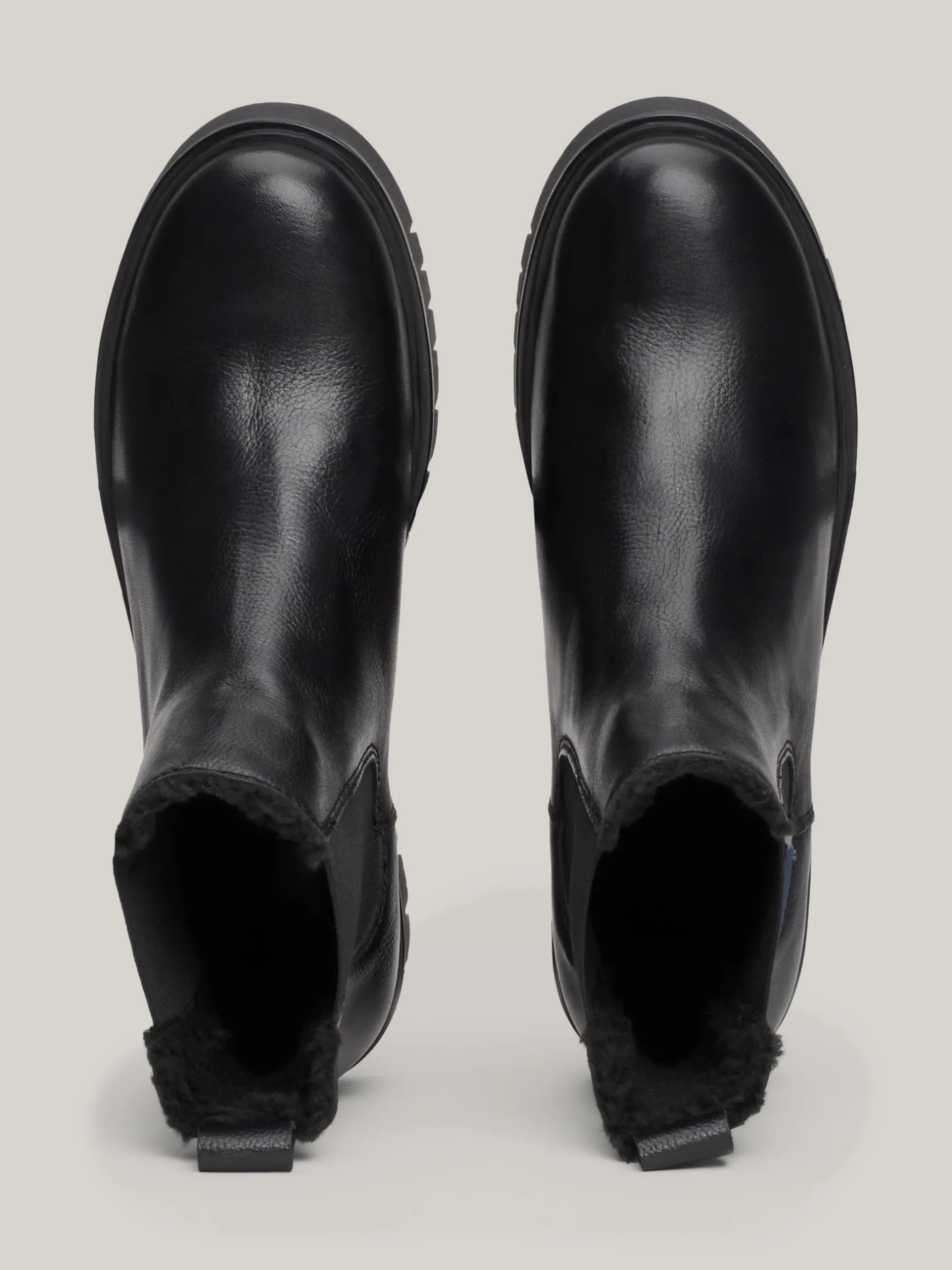 Chelsea Boots|Botki*Tommy Hilfiger Skórzane Sztyblety Na Podeszwie Z Protektorem BLACK
