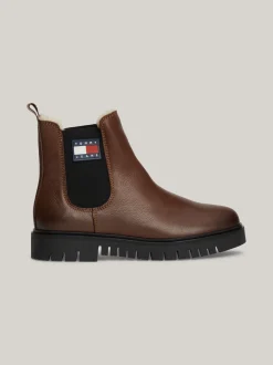 Chelsea Boots|Botki*Tommy Hilfiger Skórzane Sztyblety Na Podeszwie Z Protektorem CAROB CHOCOLATE