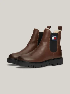 Chelsea Boots|Botki*Tommy Hilfiger Skórzane Sztyblety Na Podeszwie Z Protektorem CAROB CHOCOLATE