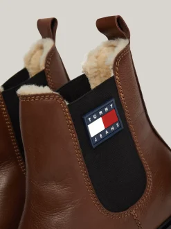 Chelsea Boots|Botki*Tommy Hilfiger Skórzane Sztyblety Na Podeszwie Z Protektorem CAROB CHOCOLATE