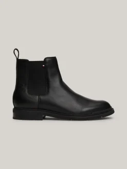 Sztyblety|Buty*Tommy Hilfiger Skórzane Sztyblety Z Ciepłą Wyściółką BLACK