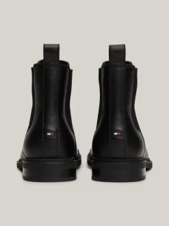 Sztyblety|Buty*Tommy Hilfiger Skórzane Sztyblety Z Ciepłą Wyściółką BLACK