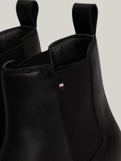 Sztyblety|Buty*Tommy Hilfiger Skórzane Sztyblety Z Ciepłą Wyściółką BLACK