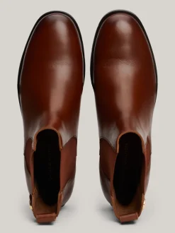 Chelsea Boots|Botki*Tommy Hilfiger Skórzane Sztyblety Z Plakietką COGNAC BROWN