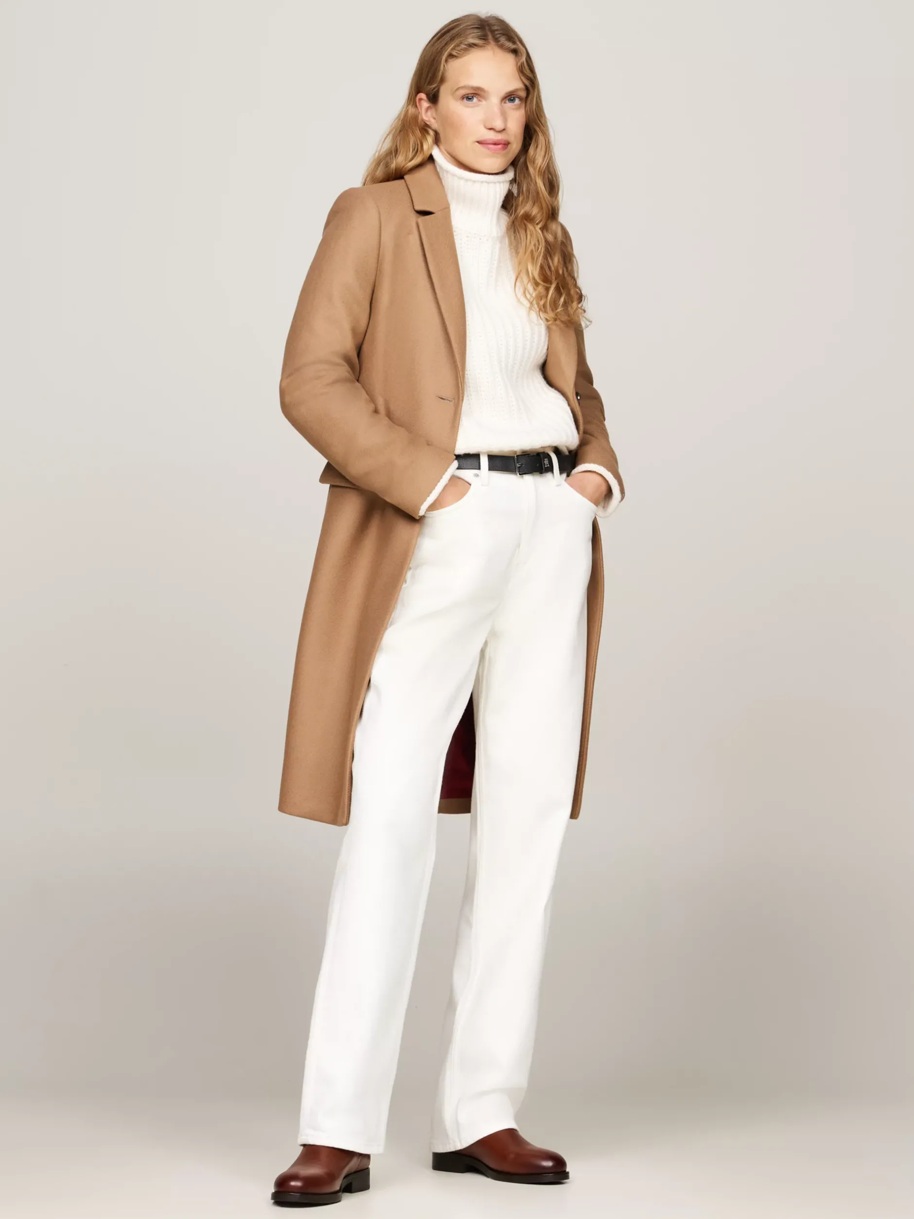 Chelsea Boots|Botki*Tommy Hilfiger Skórzane Sztyblety Z Plakietką COGNAC BROWN