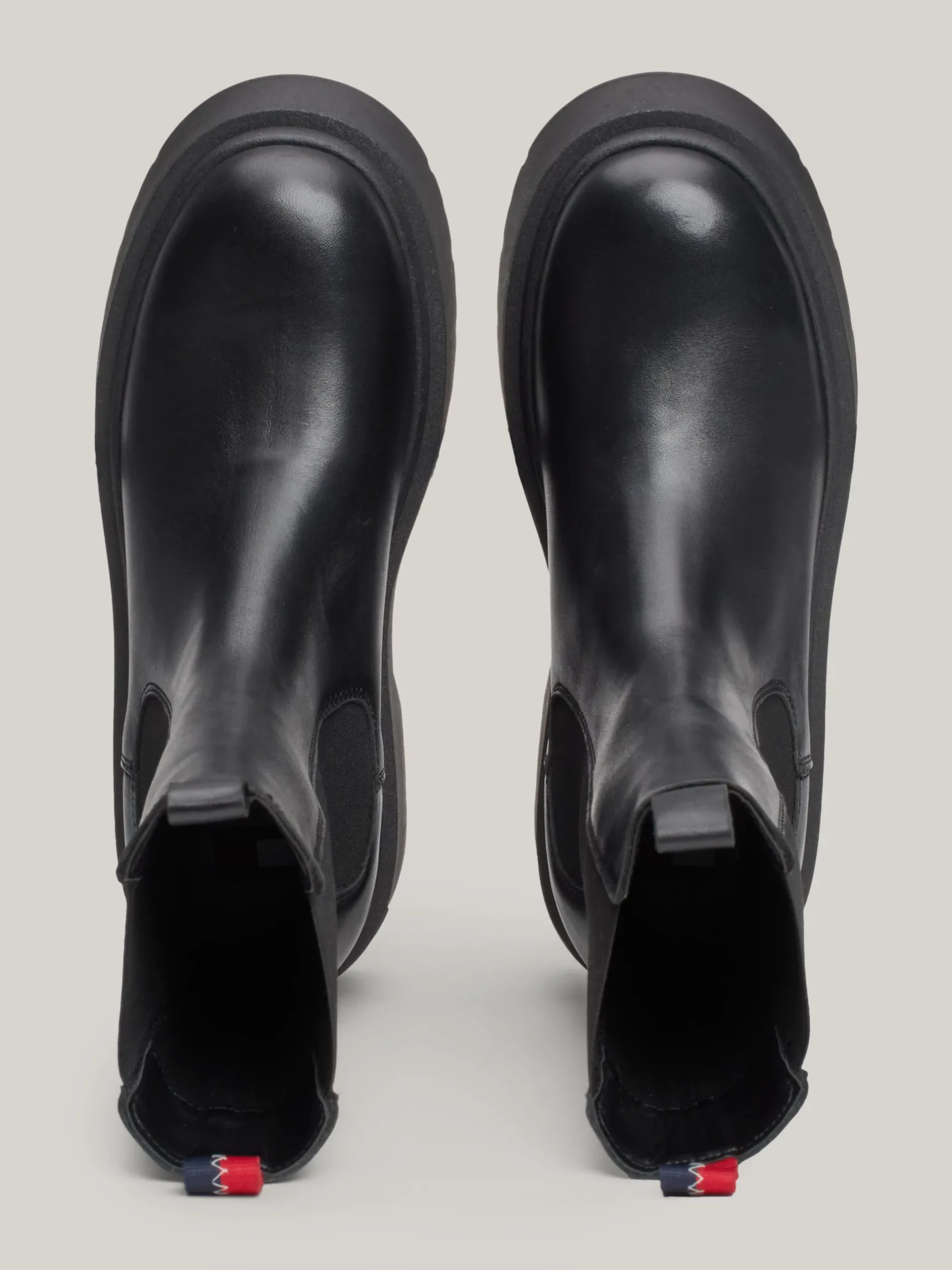 Chelsea Boots|Botki*Tommy Hilfiger Skórzane Sztyblety Z Podeszwą Z Protektorem BLACK