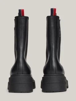 Chelsea Boots|Botki*Tommy Hilfiger Skórzane Sztyblety Z Podeszwą Z Protektorem BLACK