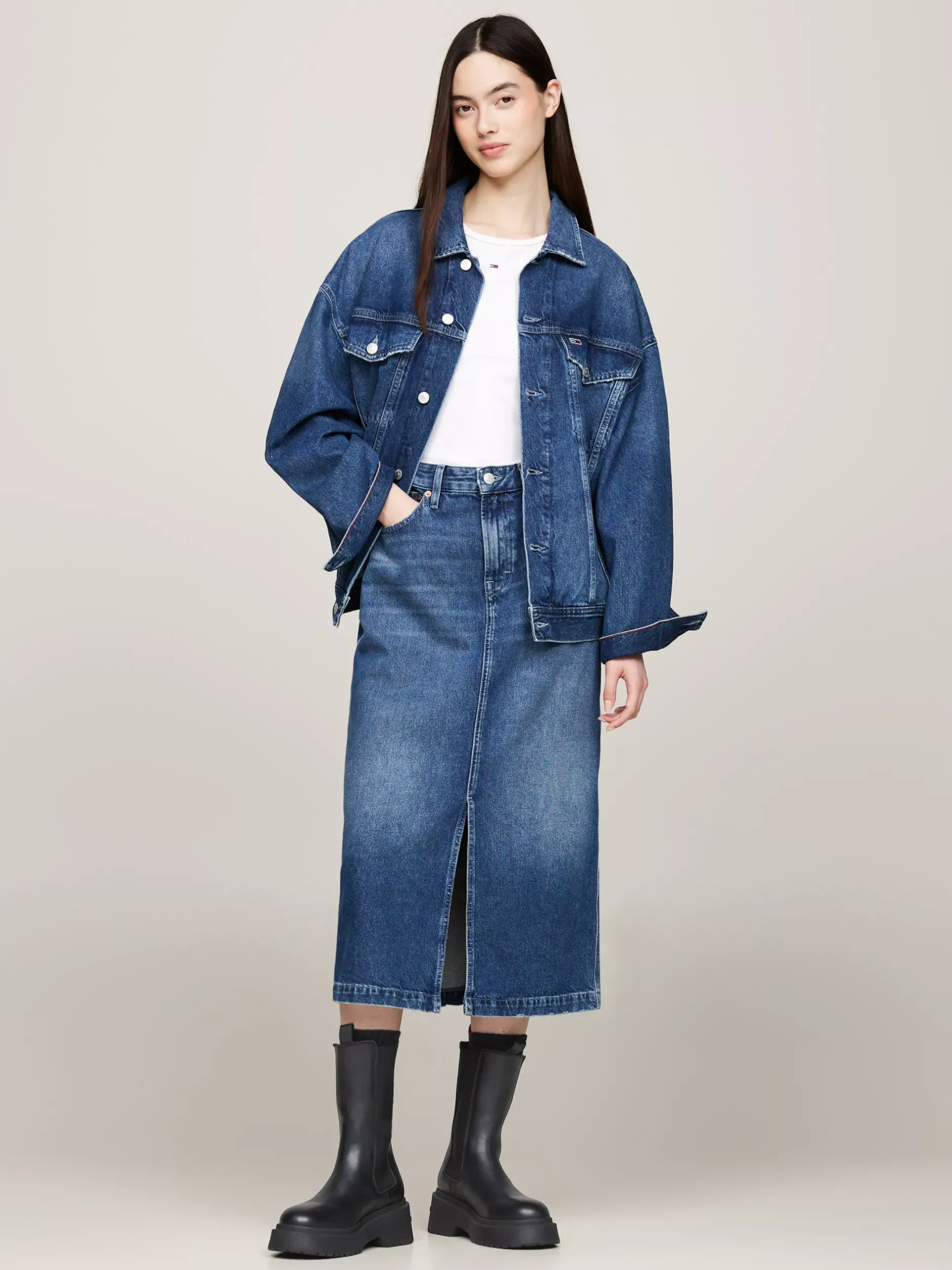 Chelsea Boots|Botki*Tommy Hilfiger Skórzane Sztyblety Z Podeszwą Z Protektorem BLACK