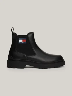 Sztyblety|Buty*Tommy Hilfiger Skórzane Sztyblety Z Protektorem I Logo BLACK