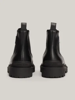 Sztyblety|Buty*Tommy Hilfiger Skórzane Sztyblety Z Protektorem I Logo BLACK