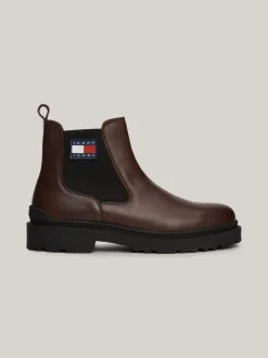 Sztyblety|Buty*Tommy Hilfiger Skórzane Sztyblety Z Protektorem I Logo VELVET BROWN