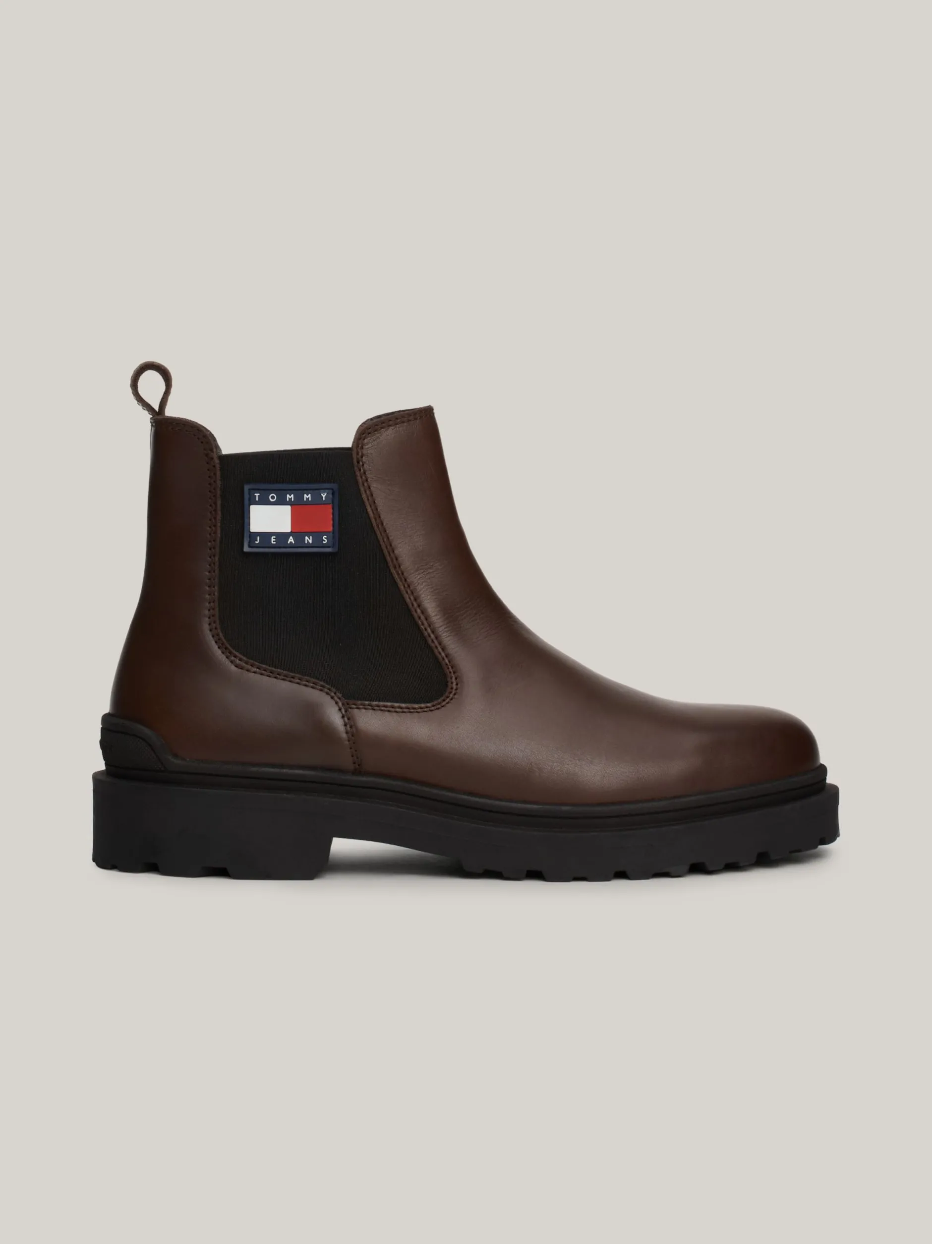 Sztyblety|Buty*Tommy Hilfiger Skórzane Sztyblety Z Protektorem I Logo VELVET BROWN