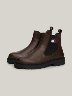 Sztyblety|Buty*Tommy Hilfiger Skórzane Sztyblety Z Protektorem I Logo VELVET BROWN