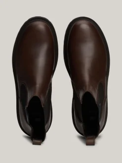 Sztyblety|Buty*Tommy Hilfiger Skórzane Sztyblety Z Protektorem I Logo VELVET BROWN