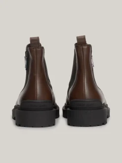 Sztyblety|Buty*Tommy Hilfiger Skórzane Sztyblety Z Protektorem I Logo VELVET BROWN