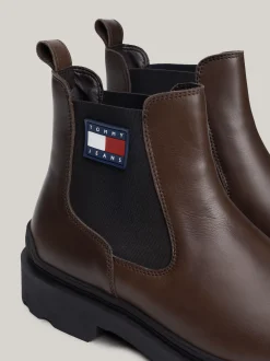Sztyblety|Buty*Tommy Hilfiger Skórzane Sztyblety Z Protektorem I Logo VELVET BROWN