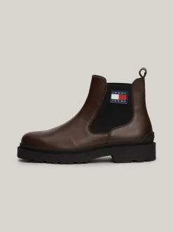 Sztyblety|Buty*Tommy Hilfiger Skórzane Sztyblety Z Protektorem I Logo VELVET BROWN