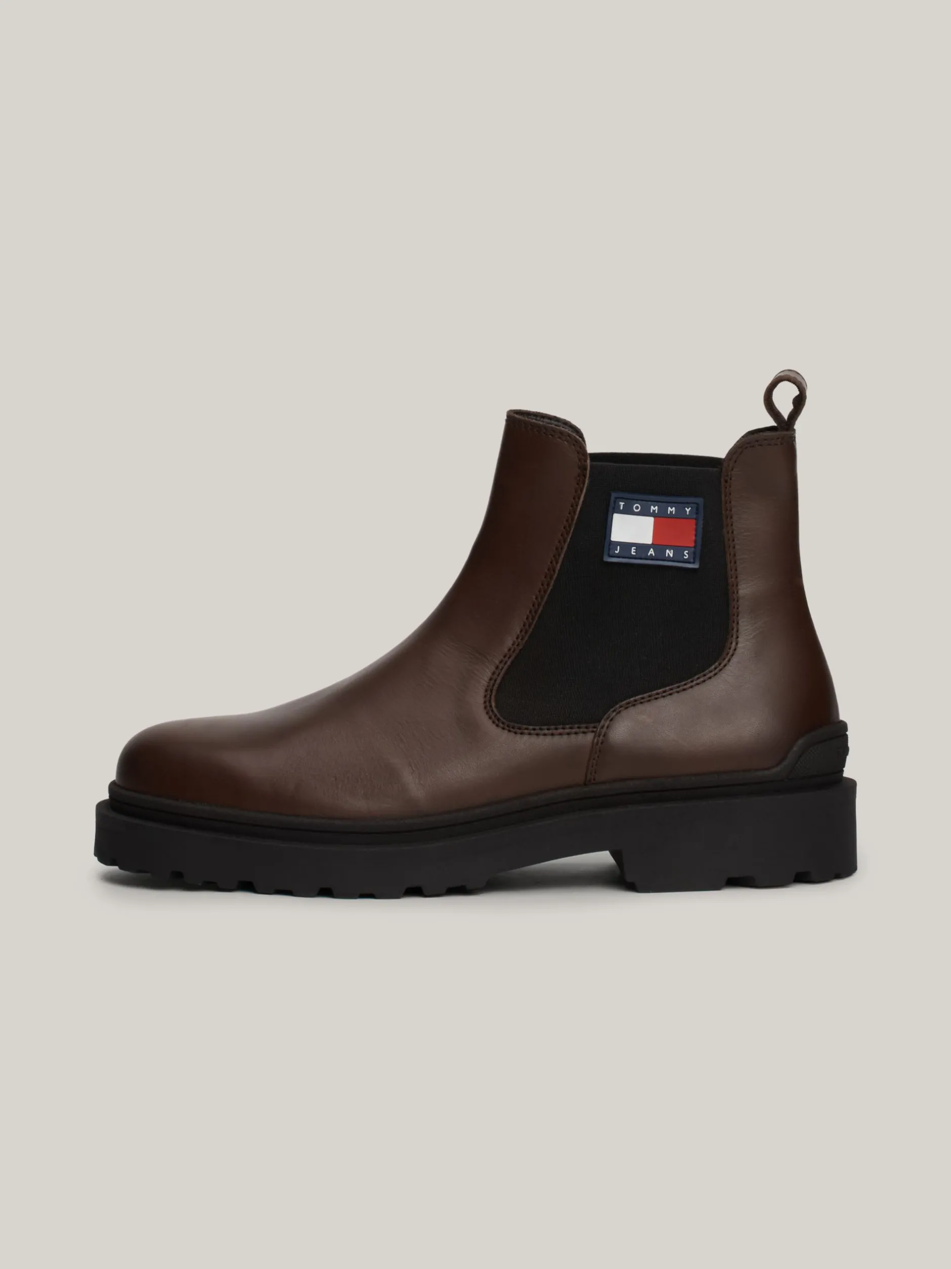 Sztyblety|Buty*Tommy Hilfiger Skórzane Sztyblety Z Protektorem I Logo VELVET BROWN