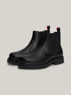 Sztyblety|Buty*Tommy Hilfiger Skórzane Sztyblety Z Protektorem BLACK