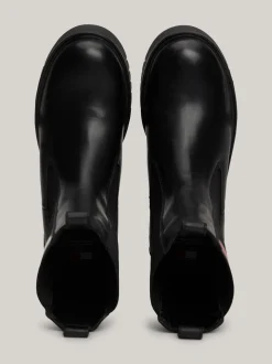 Chelsea Boots|Botki*Tommy Hilfiger Skórzane Sztyblety Z Protektorem BLACK