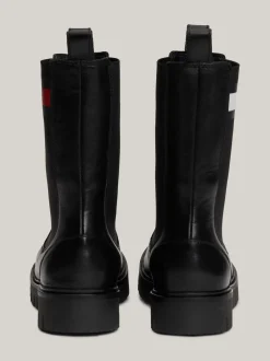 Chelsea Boots|Botki*Tommy Hilfiger Skórzane Sztyblety Z Protektorem BLACK