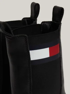 Chelsea Boots|Botki*Tommy Hilfiger Skórzane Sztyblety Z Protektorem BLACK
