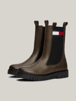 Chelsea Boots|Botki*Tommy Hilfiger Skórzane Sztyblety Z Protektorem VELVET BROWN