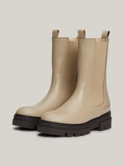 Chelsea Boots|Botki*Tommy Hilfiger Skórzane Sztyblety Z Protektorem BEIGE