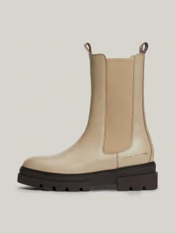 Chelsea Boots|Botki*Tommy Hilfiger Skórzane Sztyblety Z Protektorem BEIGE