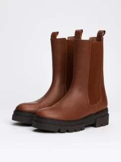 Chelsea Boots|Botki*Tommy Hilfiger Skórzane Sztyblety Z Protektorem COGNAC BROWN
