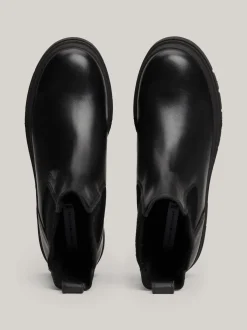 Chelsea Boots|Botki*Tommy Hilfiger Skórzane Sztyblety Z Protektorem TH Monogram BLACK