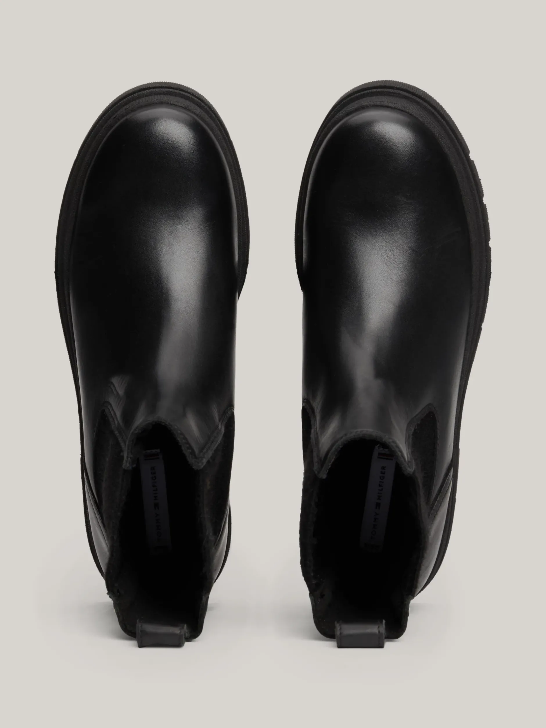 Chelsea Boots|Botki*Tommy Hilfiger Skórzane Sztyblety Z Protektorem TH Monogram BLACK