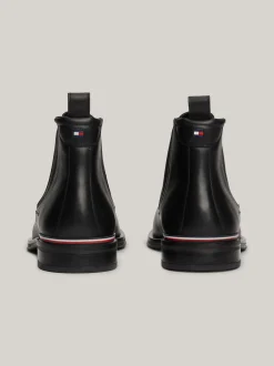 Sztyblety|Buty*Tommy Hilfiger Skórzane Sztyblety Z Sygnowaną Tasiemką BLACK