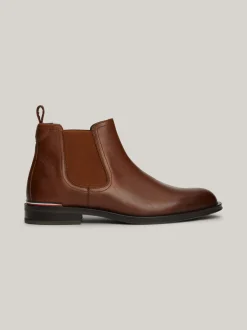 Sztyblety|Buty*Tommy Hilfiger Skórzane Sztyblety Z Sygnowaną Tasiemką WINTER COGNAC