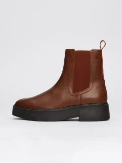 Chelsea Boots|Botki*Tommy Hilfiger Skórzane Sztyblety Z Taśmą Z Logo COGNAC BROWN