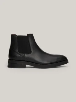 Sztyblety|Buty*Tommy Hilfiger Skórzane Sztyblety Z Tłoczeniem BLACK