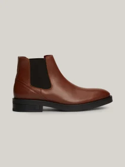 Sztyblety|Buty*Tommy Hilfiger Skórzane Sztyblety Z Tłoczeniem WINTER COGNAC