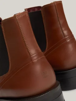 Sztyblety|Buty*Tommy Hilfiger Skórzane Sztyblety Z Tłoczeniem WINTER COGNAC
