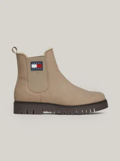 Chelsea Boots|Botki*Tommy Hilfiger Skórzane Sztyblety Z Wyściółką I Protektorem DUSKY TAUPE